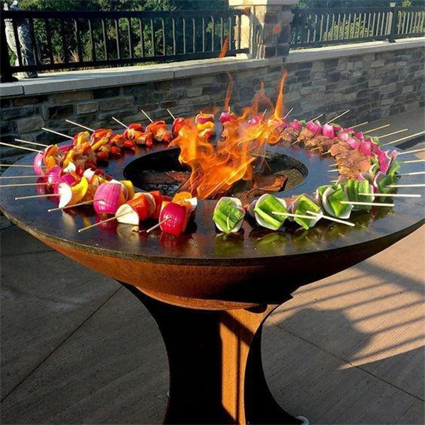 Simple Portable Corten Steel Barbecue Grill Barbeque Lovers